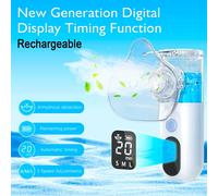 Fireurus Nebulizzatore ricaricabile Display a LED regolabile Inalatore medico silenzioso ad ultrasuoni Dispositivo a vapore mobile Bambino adulto medico