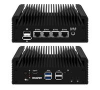 Firewall Mini PC U300E, 4x 2.5GbE i226V LAN, Fanless, DDR5 16G RAM 512G SSD | U300E 5C/6T, 4x i226V 2.5GbE LAN, Lüfterlos, DDR5 NVMe/NGFF, Triple 4K Display, Fanless, 4USB,Type C, TF, Support Pfsense
