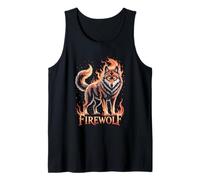 Firewolf Lupo Fiamme Occhi Fiammeggianti Canotta
