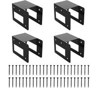 Firewood Holder, Log Storage Rack, 4 Pieces Adjustable Brackets Metal Build Heavy Duty Rust Proof Compact Sturdy Support Stable Base, Firewood Stand for Outdoor Garden Patio, 6.61x4.65x5Inches, Black