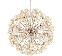 Firework Stainless Steel Crystal Pendant Lighting Chandeliers LED Globe Shape Ceiling Lamps with 24 Lights for Living Room, Restaurant, Bedroom, Cafe, Kitchen Island(Warm Light)
