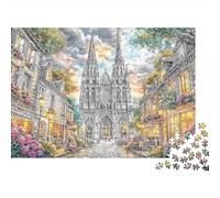 Fireworks Cathedral Puzzle 1000 Pezzi Stampe d'arte della cattedrale dei fuochi d'artificio idea regalo puzzle decompressivo educativo intrattenimento creativo decorazione casa