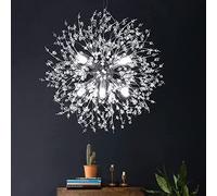 Fireworks Crystal Chandelier Dandel Ceiling Fixture Living Room Kitchen Island Light Long 36.2" Gold
