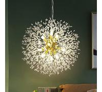 Fireworks Crystal Chandelier Dandel Ceiling Fixture Living Room Kitchen Island Light Long 36.2" Gold