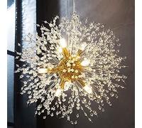 Fireworks Crystal Chandelier Dandel Ceiling Fixture Living Room Kitchen Island Light Long 36.2" Gold