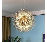 Fireworks Crystal Chandelier Dandel Ceiling Fixture Living Room Kitchen Island Light Long 36.2" Gold