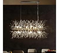 Fireworks Crystal Chandelier Dandel Ceiling Fixture Living Room Kitchen Island Light Long 36.2" Gold