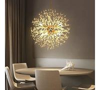 Fireworks Crystal Chandelier Dandel Ceiling Fixture Living Room Kitchen Island Light Long 36.2" Gold