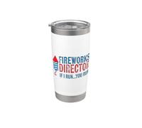 Fireworks Director Funny I Run 4 luglio Weathered Bicchiere termico in acciaio inox doppia parete