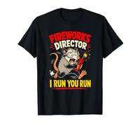 Fireworks Director I Run You Run Funny Opossum 4 luglio Maglietta
