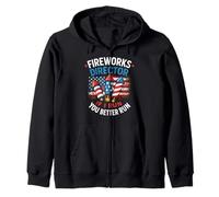 Fireworks Director If I Run You Run Funny USA 4 luglio Felpa con Cappuccio