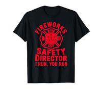 Fireworks Safety Director Bang Dept Badge I Run You Run Maglietta