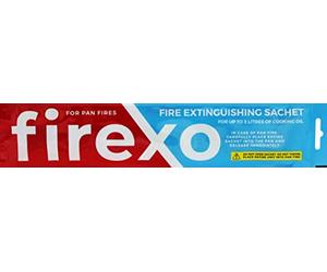 Firexo Bustina per estintore con padella - Alternativa alla coperta per estintore - Estintore di sicurezza antincendio per tutti gli incendi a petrolio, barbecue, campeggio, auto et camper