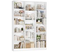 FirFurd 188 cm Libreria Scaffale, Libreria da Parete a 17 Scomparti Bianco