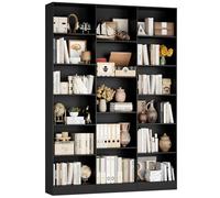FirFurd 188 cm Libreria Scaffale, Libreria da Parete a 17 Scomparti Nero