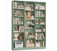 FirFurd 188 cm Libreria Scaffale, Libreria da Parete a 17 Scomparti Verde
