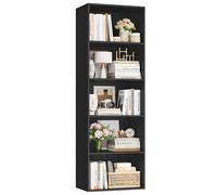 FirFurd Libreria Scaffale con Vani Aperti,Porta CD e Libri 48x159cm,Nero