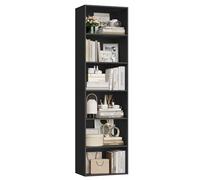 FirFurd Libreria Scaffale con Vani Aperti,Porta CD e Libri 48x190cm, Nero