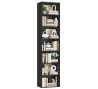 FirFurd Libreria Scaffale con Vani Aperti,Porta CD e Libri 48x220cm, Nero