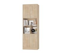 FirFurd Mobile Alto da Bagno 180.5cm,Armadietto da Terra Autoportante,Mobiletto Multiuso con 4 Ante Ripiano Regolabile,per Soggiorno Camera da letto Cucina 180.5x60x40cm Spedito in 2 Pacchi (Rovere)