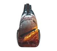 Firing Baseball Pattern Sling Bag Cross Body Bag Borsa a tracolla Marsupio Viaggi Escursionismo Zaino per donne Uomini, Nero, Taglia unica, Nero, One Size