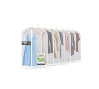 FiRiO 8 x Custodie per Abiti Trasparenti di Alta Qualità - Copriabiti Antipolvere e Impermeabile - Borsa Porta Abiti, Camicia & Giacca - Copriabiti da Armadio e Viaggio - Sacchetti Vestiti - 120x60cm