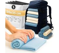 FiRiO Sacchetti Sottovuoto Vestiti Viaggio (Arrotolare) I 8 PEZZI I Taglia S: 50x35cm I Buste Sottovuoto Vestiti da Viaggio I Sacco Senza Valvola I Sacchi Sottovuoto da Viaggio per Valigia e Zaino