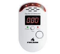 Firlarm Rilevatore di Fughe Gas e Monossido di Carbonio, Allarme di Gas e CO a Spina con Display LED, Sensore di Perdite di Gas Combustibile e Monossido per Casa, Camper, Cucina, Garage
