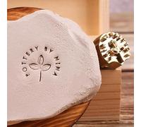 Firma Ceramica Timbro Logo, 12mm Spessore Ottone per Ceramica, Personalizzato, Regali per Ceramisti, per Argilla (0.5-3 In)