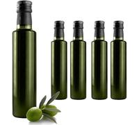 Firmadigaranzia 12 Bottiglie Per Olio aceto E Liquore 250 ml - Marasca Quadre Vuote In Vetro Scuro Uvag con Dosatore Olio Salvagoccia e Tappo Ermetico - Made In Italy - Uso professionale e domestico