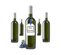 Firmadigaranzia srl FDG | 5 Bottiglie vuote Bordolese in Vetro Scuro UVAG per Vino Rosso, Bianco e Rosato con Imboccatura idonea per Tappo in Sughero, 750 ml