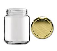 Firmadigaranzia srl VASETTO in vetro per MIELE 500 g -390 ml - Conf. da 24 pezzi - Vaso per confetture e conserve Alveare da 500gr - Vasetti per apicoltori da 500gr