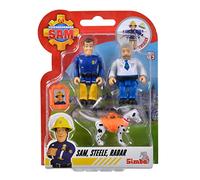 Fireman Sam Selezione: Simba - Set di personaggi Sam pompiere, confezione doppia con animale, serie 4, action figure Norman Steele Penny (Sam; Steele; Radar)