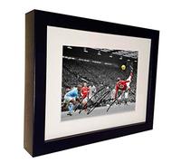 Firmato Wayne Rooney Manchester United V City Derby Overhead obiettivo fotografia autografato foto cornice