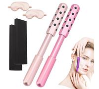 Firming Face Sculptor, Massage Roller with Germanium Stones, Facial Massage Roller for Massaging, Reshaping, Firming Skin (Roségold+Pink)