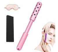 Firming Face Sculptor, Massage Roller with Germanium Stones, Facial Massage Roller for Massaging, Reshaping, Firming Skin (Pink)