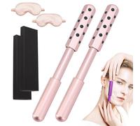 Firming Face Sculptor, Massage Roller with Germanium Stones, Facial Massage Roller for Massaging, Reshaping, Firming Skin (Roségold+Roségold)