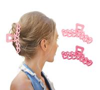 Firopia 2 pezzi fermagli per capelli a forma di cuore per San Valentino da donna | Fermaglio rosa | Fermagli grandi per capelli ricci spessi e so