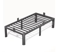 Firpeesy Struttura letto matrimoniale da 40,6 cm con angolo arrotondato e foro per testiera, fermi per materasso, 1587,6 kg, resistente, struttura in metallo senza rumore, senza bisogno di molle