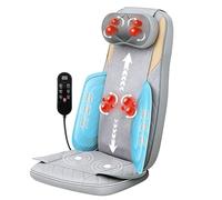 FIRRLUCO Massaggiatore Shiatsu per collo e schiena con calore, 2D e 3D, per alleviare la fatica dei tessuti profondi, massaggiatore per la schiena portatile per sedia, massaggio collo regolabile con
