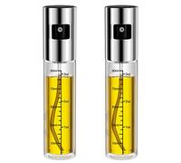 Firschoie 2 pcs Spruzzino per Olio, 100 ML Spray Olio con scala, Spruzzatore Olio Bottiglia di olio o aceto riutilizzabile trasparente, Adatto per cucinare, grigliare, cuocere al forno, insalate