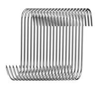 Firschoie 20 pezzi Gancio per carne a S, Ganci da affumicatura in acciaio inox, Gancio da macellaio per la lavorazione della carne, Adatto per appendere anguille, trote, manzo, maiale, pollo