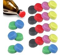 Firschoie 24 Pezzi Tappo per bottiglie di birra, Tappi colorati per bottiglie, Tappo per bottiglia di birra riutilizzabile, Tappi di chiusura per bottiglie di birra, succo di frutta e vetro