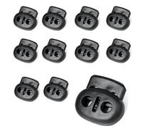 FirSea 10PCS Fermacorda a Molla, Serrature per Cavi, Chiusure a Molla per Morsetto Con Coulisse, Serrature per Scarpe, Lacci per Scarpe, Coulisse, Paracord, Borse, Abbigliamento (Nero)
