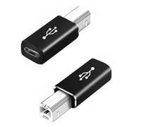 FirSea Adattatore da Tipo C Femmina a USB B Maschio, 2 Pezzi connettori Convertibili da USB Tipo C a USB B Compatibili con Stampanti, MIDI, Pianoforti elettrici, Sintetizzatori (Nero)