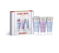 First Aid Beauty Cleanse, Smooth & Hydrate - Mini - 3 Favourites - Pure Skin Face Cleanser, 56.7g | KP Bump Eraser Body Srub with 10% AHA, 56.7g | Ultra Repair Cream, 56.7g