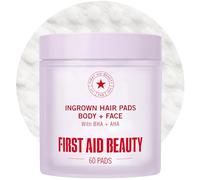 First Aid Beauty Cuscinetti incarniti con BHA e AHA - Trattamento quotidiano - Allevia le ustioni da rasoio, previene i peli incarniti e lenisce le irritazioni - 60 tamponi