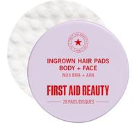 First Aid Beauty Cuscinetti incarniti con BHA e AHA - Trattamento quotidiano - Allevia le ustioni da rasoio, previene i peli incarniti e lenisce le irritazioni - 28 tamponi