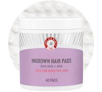 First Aid Beauty Cuscinetti per capelli incarniti con BHA e AHA - Trattamento quotidiano allevia le ustioni del rasoio, previene i peli incarniti e lenisce l'irritazione (60 cuscinetti)