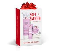 First Aid Beauty Entdeckungs-Set für weiche Haut: KP Körperpeeling 10 % AHA (114 g), 10 % AHA Pfirsich glättende Körperlotion (189,9 g) und Anti-eingewachsene Haarscheiben BHA + AHA (28 Stück)